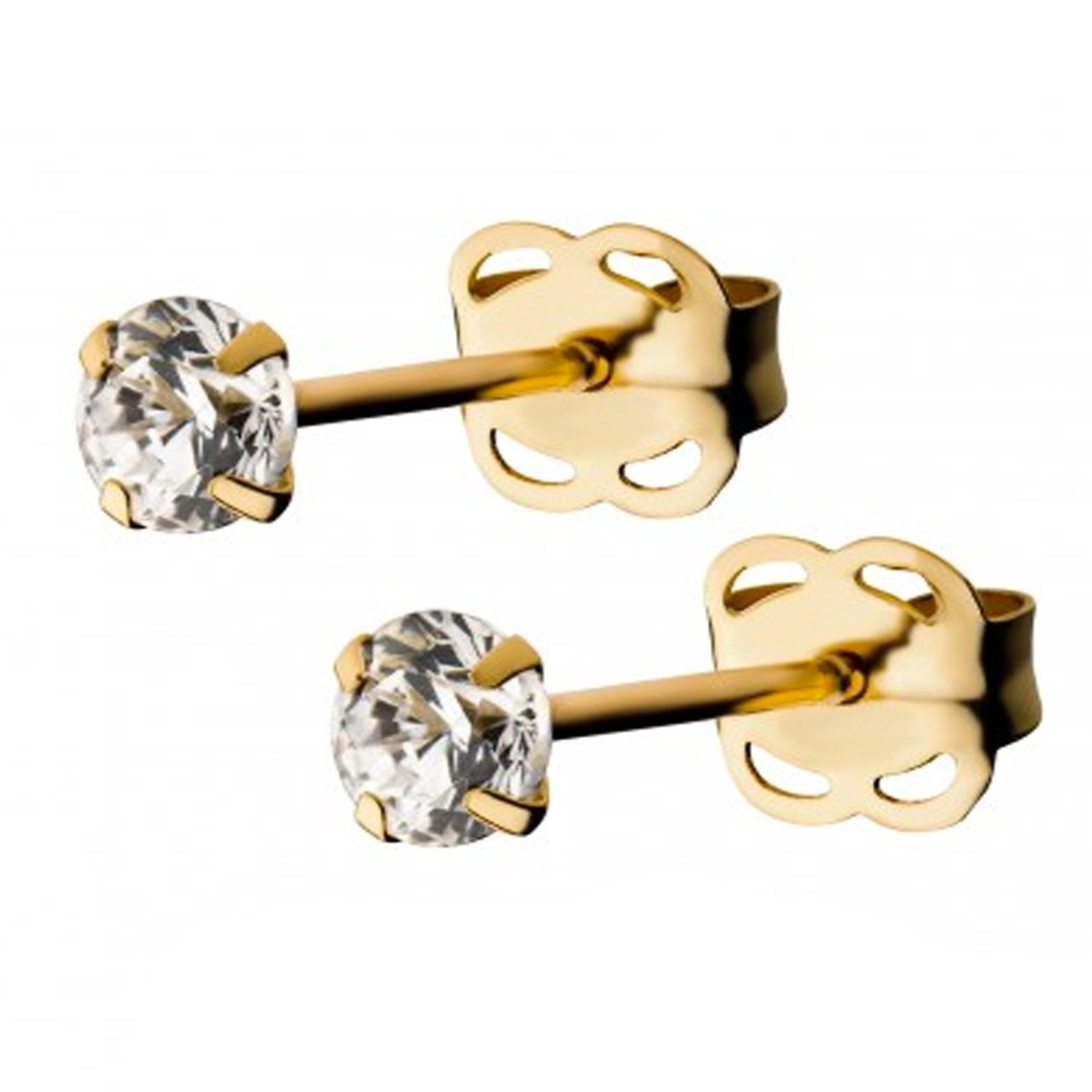 14kt Gold CZ Earrings
