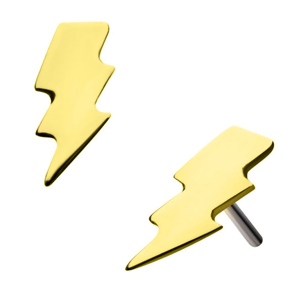 14kt Gold Lightning Bolt Threadless Top