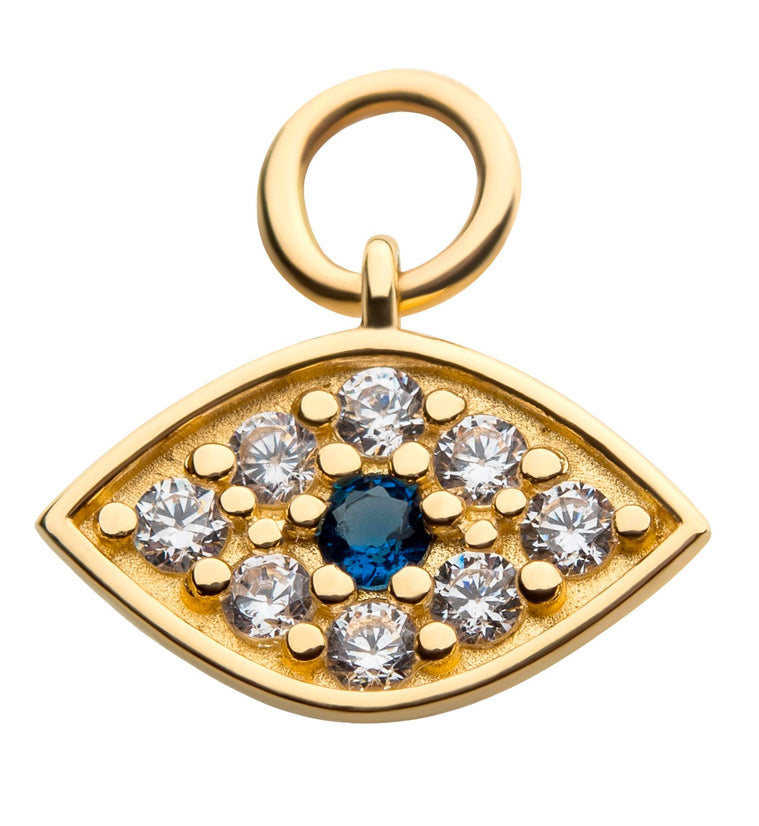 14kt Gold Evil Eye CZ Charm