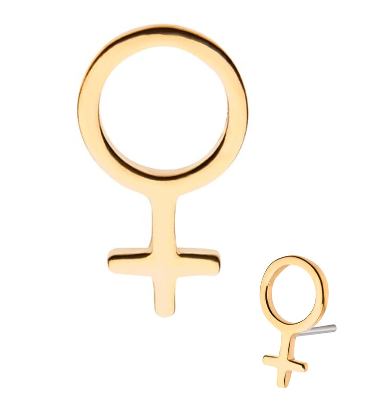 14kt Gold Female Sign Threadless Top