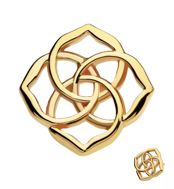 14kt Gold Four Point Celtic Knot Threadless Top
