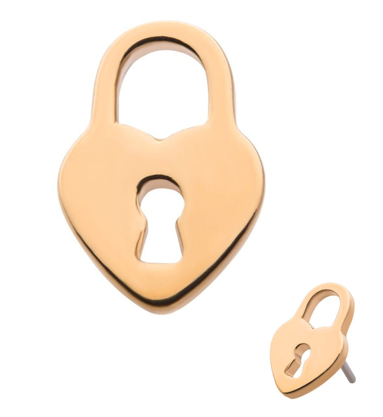14kt Gold Heart Lock Threadless Top