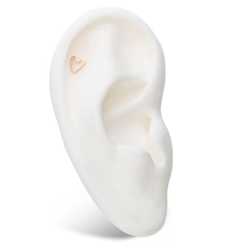 14kt Gold Heart Outline Threadless Top