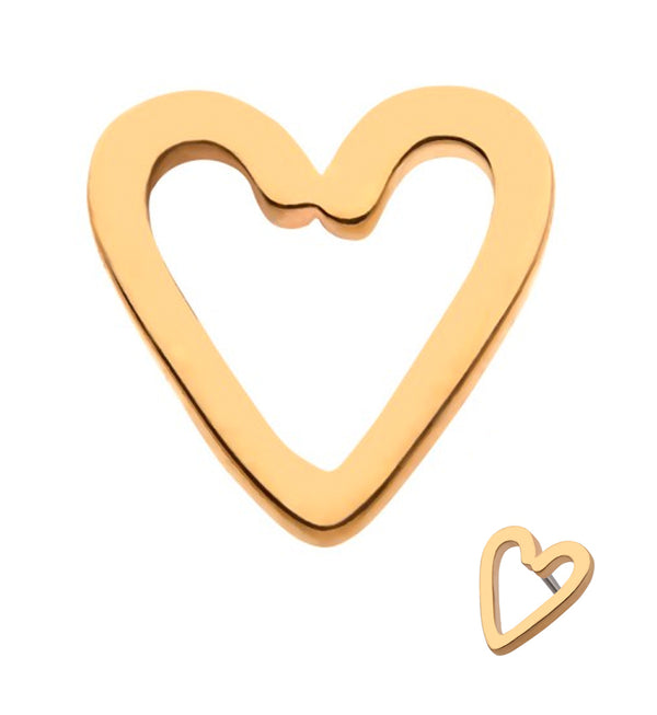 14kt Gold Heart Outline Threadless Top