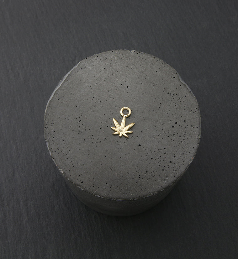 14kt Gold Hemp Leaf Charm