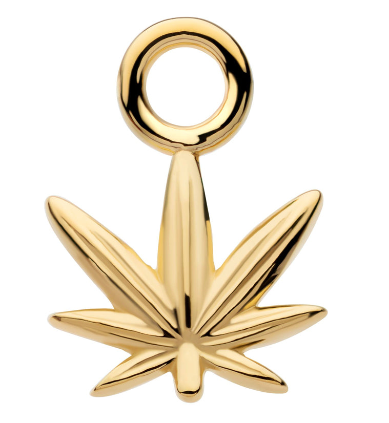 14kt Gold Hemp Leaf Charm