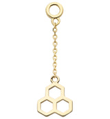 14kt Gold Honeycomb Dangle Chain Charm