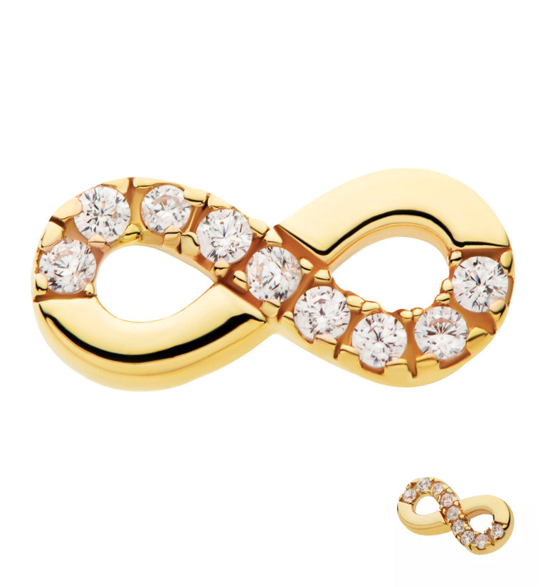 14kt Gold Infinity CZ Threadless Top