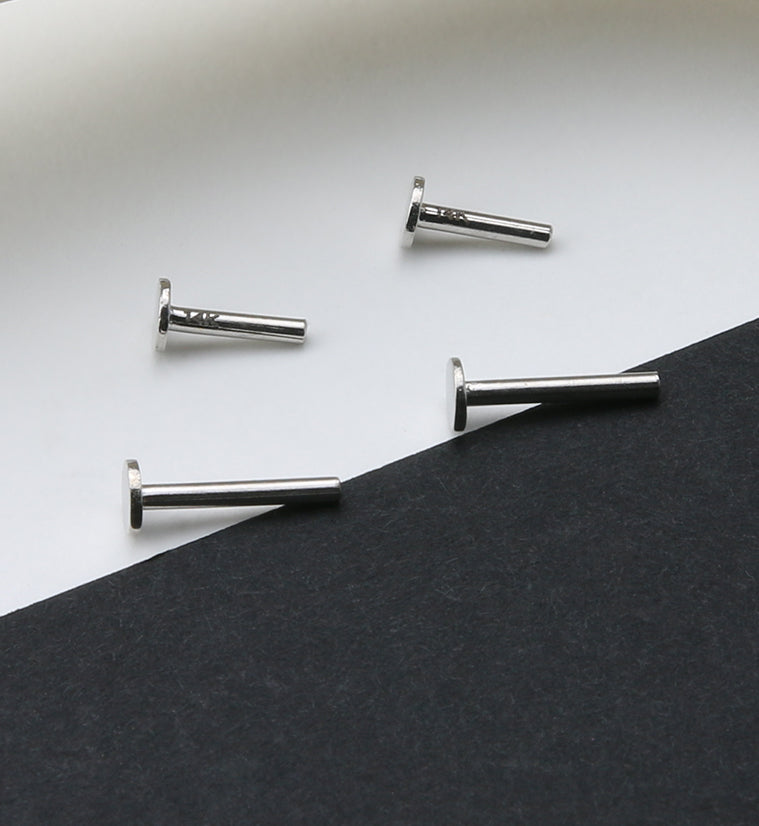 14kt White Gold Threadless Labret