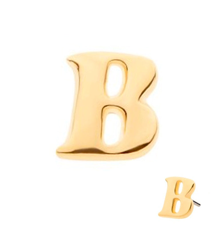 14kt Gold Letter B Threadless Top