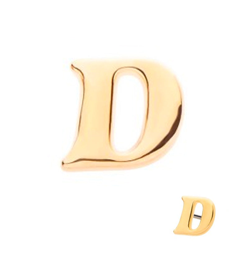 14kt Gold Letter D Threadless Top
