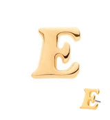14kt Gold Letter E Threadless Top