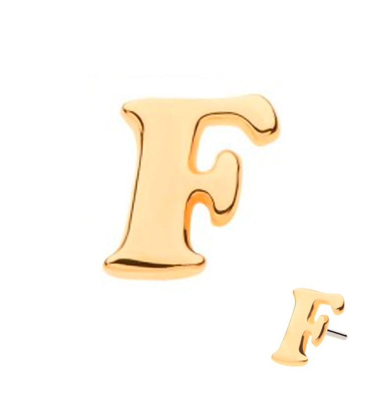 14kt Gold Letter F Threadless Top