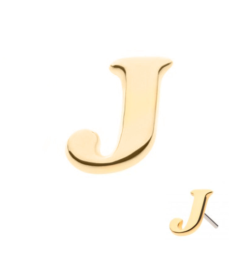 14kt Gold Letter J Threadless Top