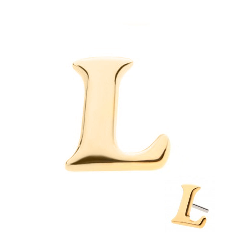 14kt Gold Letter L Threadless Top