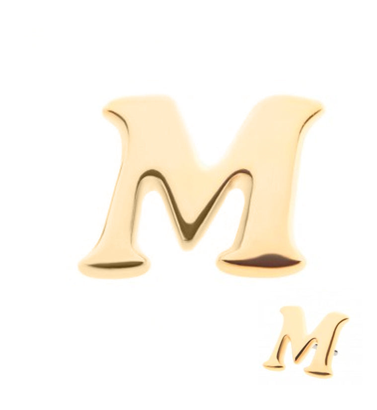 14kt Gold Letter M Threadless Top