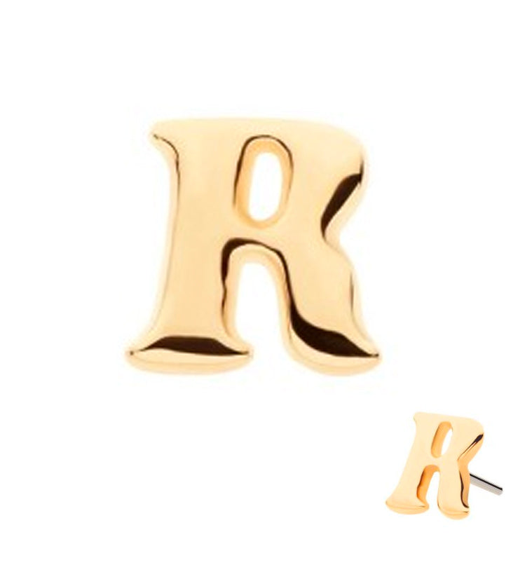 14kt Gold Letter R Threadless Top