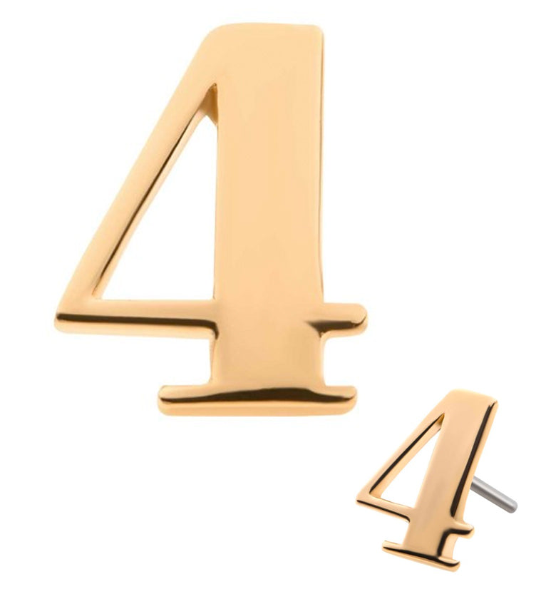 14kt Gold Number 4 Threadless Top