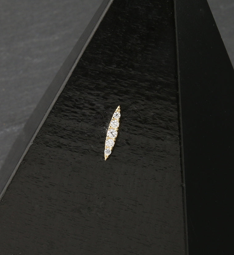 14kt Gold Oblong CZ Threadless Top