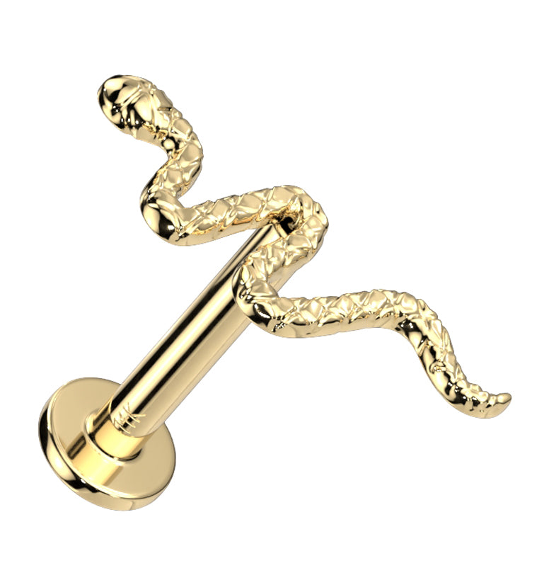 14kt Gold Snake Threadless Labret