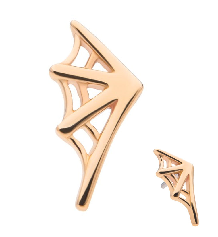 14kt Gold Spiderweb Left Ear Threadless Top