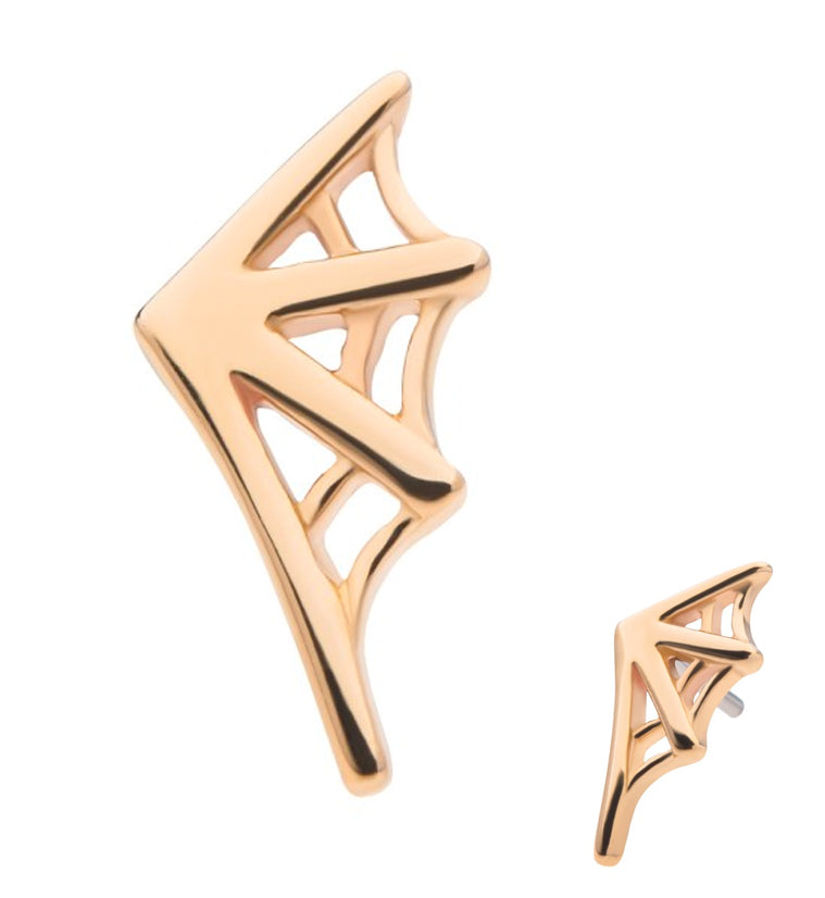 14kt Gold Spiderweb Right Ear Threadless Top