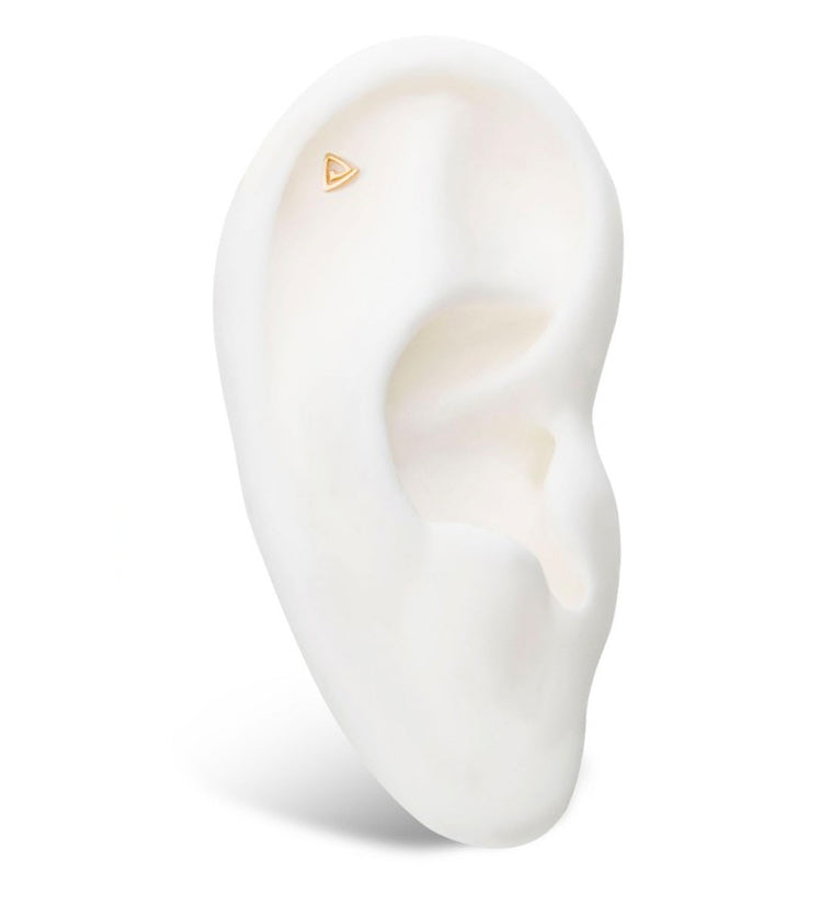 14kt Gold Straight Edge Spiral Threadless Top