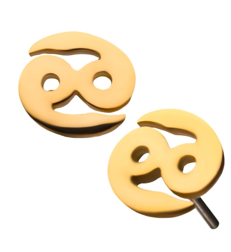 14kt Gold Cancer Zodiac Sign Threadless Top