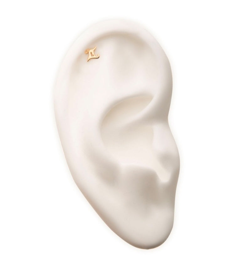 14kt Gold Gemini Zodiac Sign Threadless Top