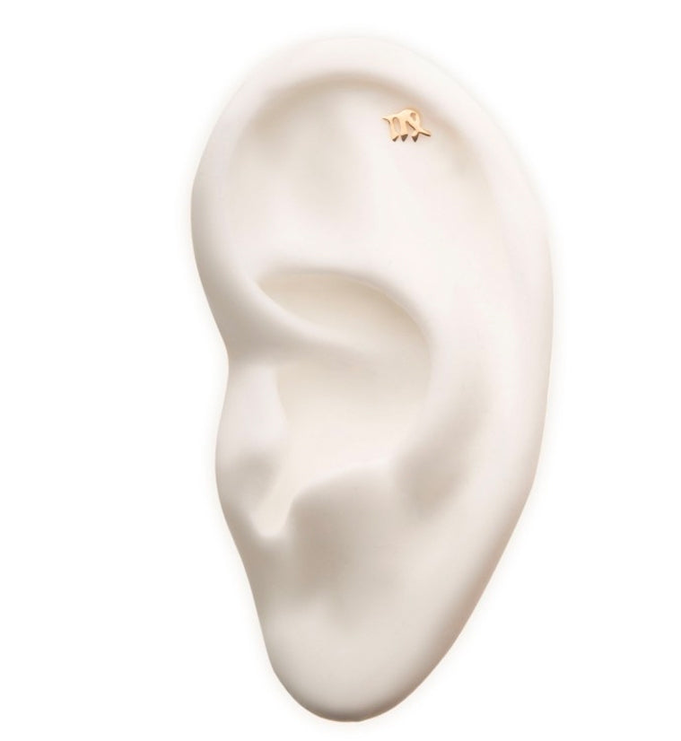 14kt Gold Virgo Zodiac Sign Threadless Top