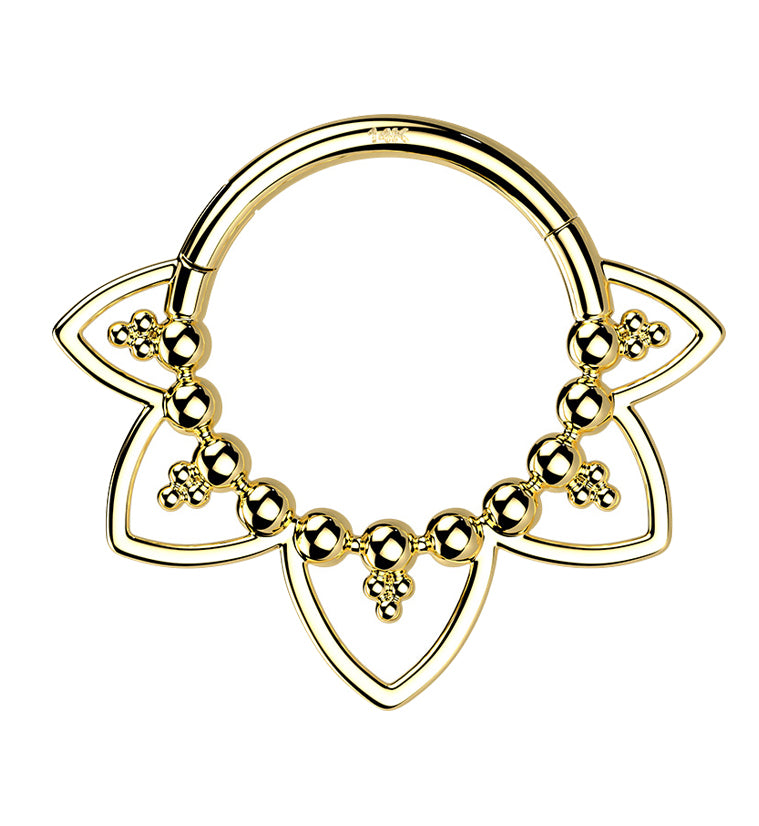 14kt Gold Tracery Hinged Segment Ring