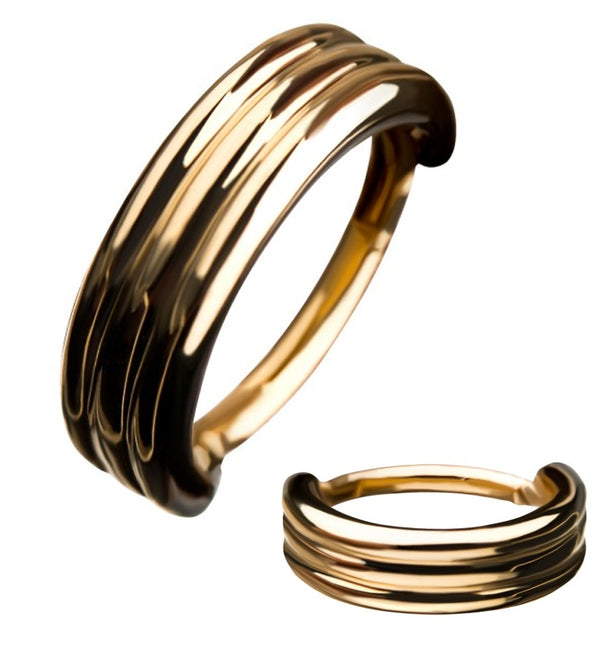 14kt Gold Triple Bar Hinged Segment Ring
