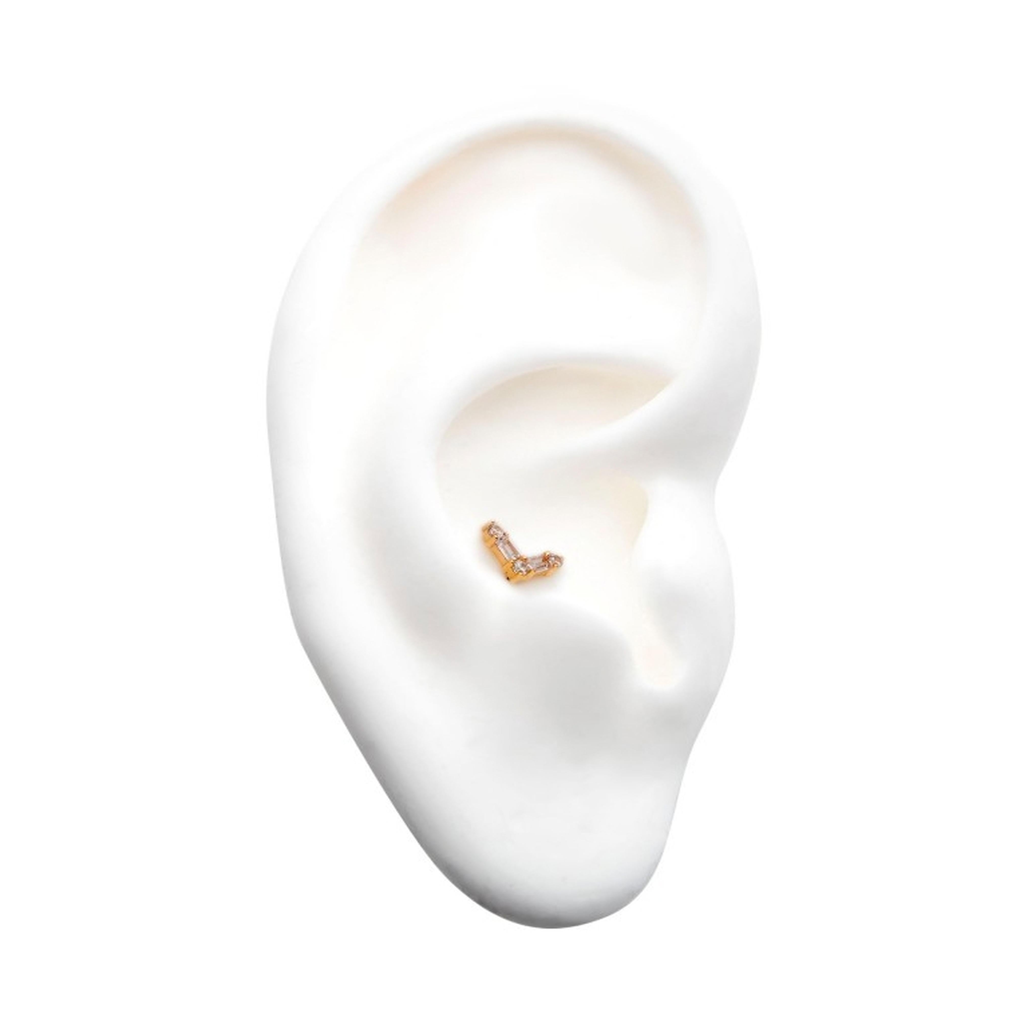 14kt Gold Valiant CZ Threadless Top