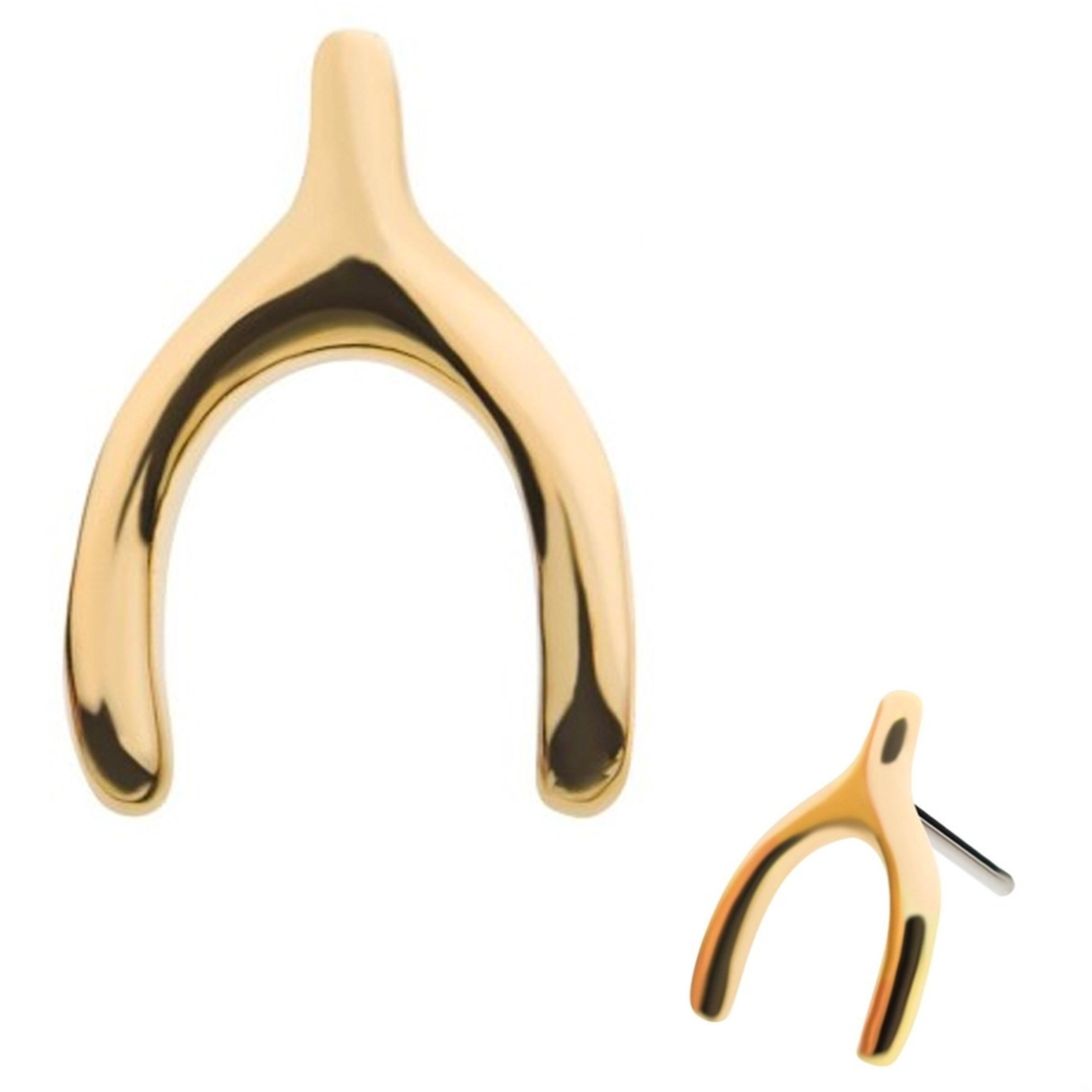 14kt Gold Wishbone Threadless Top