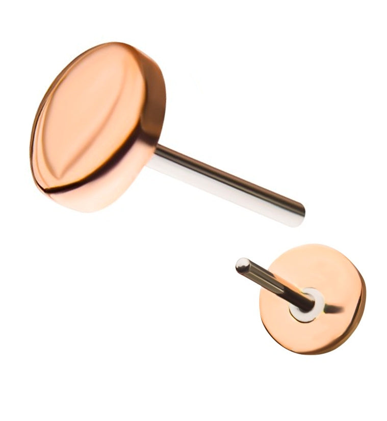 14kt Rose Gold Disk Threadless Top