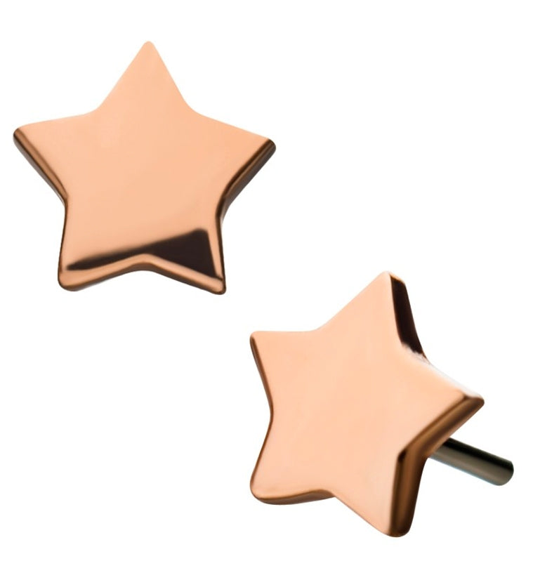 14kt Rose Gold Star Threadless Top