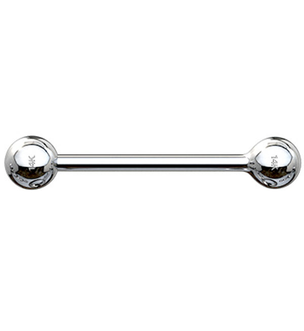 14kt Solid White Gold Barbell