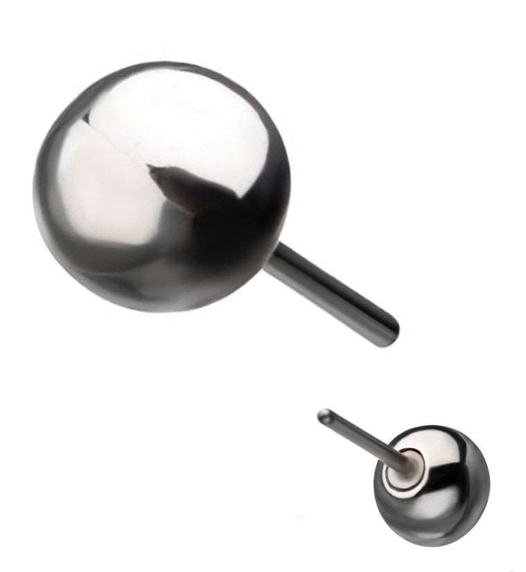 14kt White Gold Threadless Ball Top