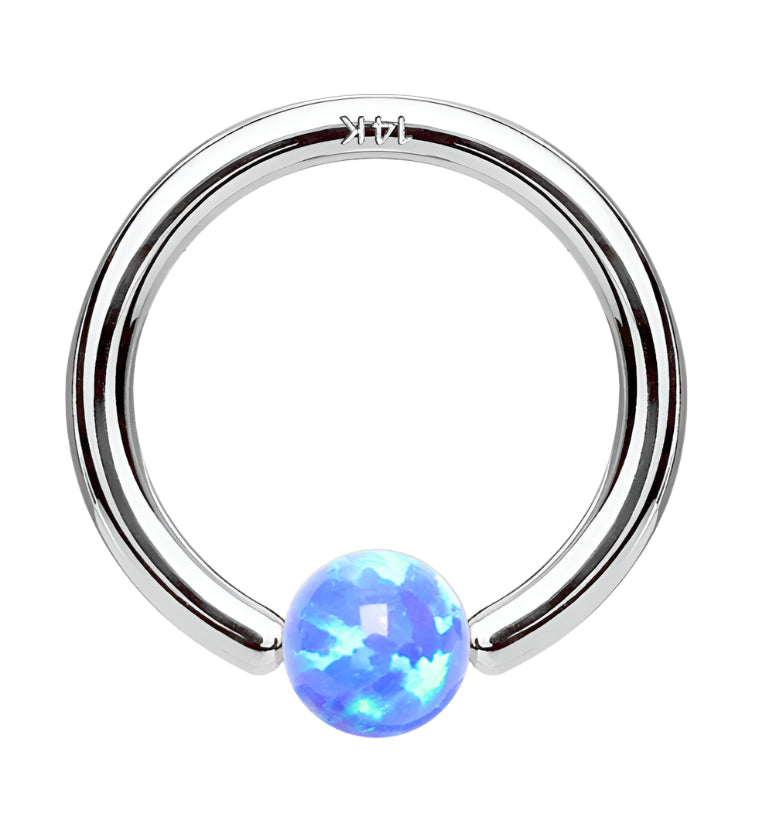 Blue Opalite Captive Ring