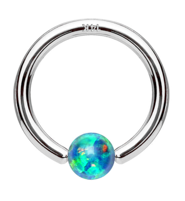 Gold Opalite Captive Ring