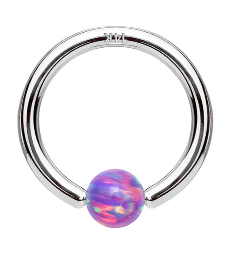 Purple Opalite Captive Ring