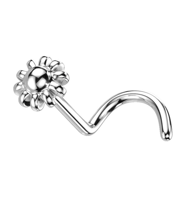 14kt White Gold Daisy Nose Screw