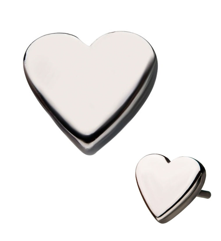 14kt White Gold Heart Threadless Top