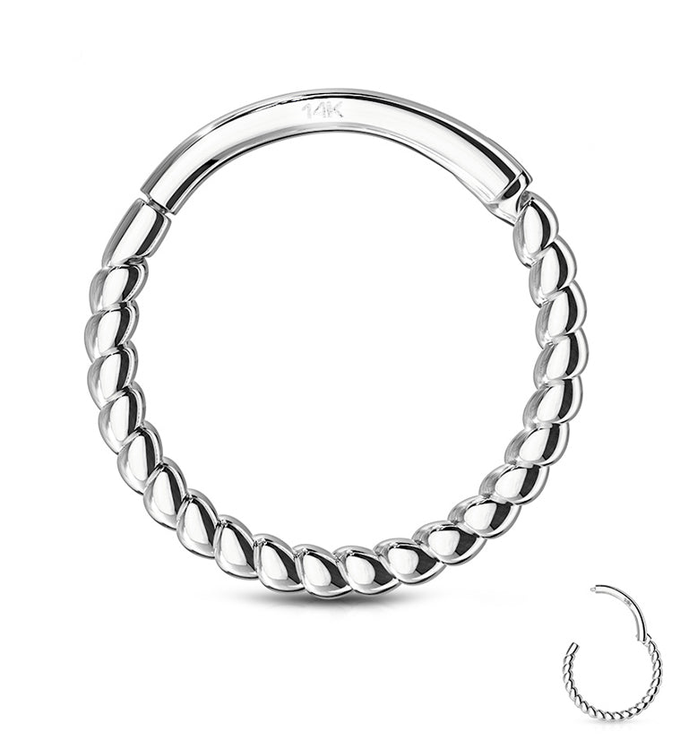 14kt White Gold Twine Hinged Segment Ring