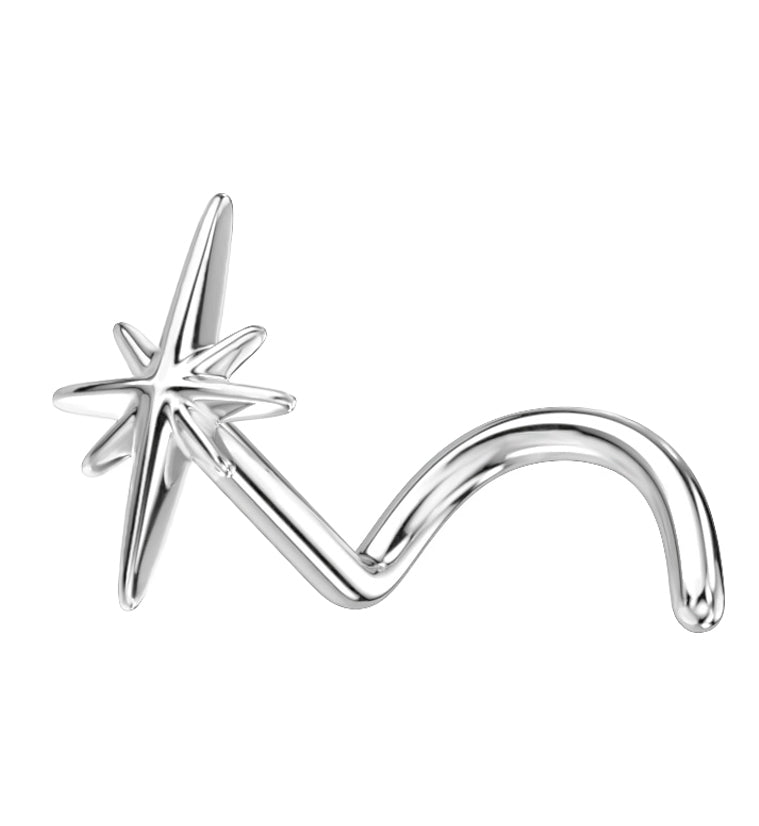 14kt White Gold Twinkle Nose Screw