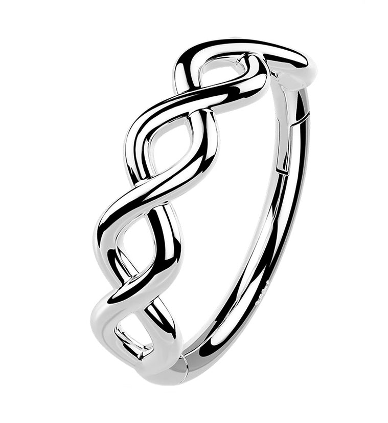14kt White Gold Twisted Hinged Segment Ring