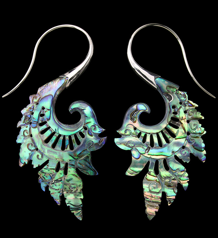 18G Alary White Brass Abalone Hangers / Earrings