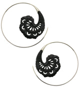 18G Baroque Horn White Brass Hangers / Earrings