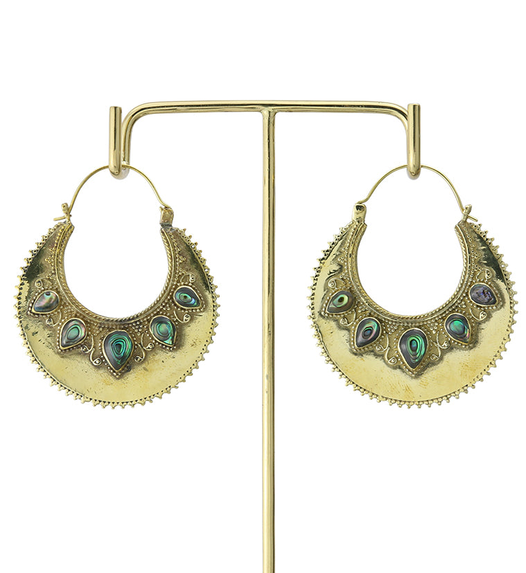 18G Bauble Abalone Brass Hangers / Earrings