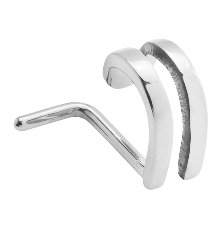 18G Double Line Titanium Nose Curve Ring